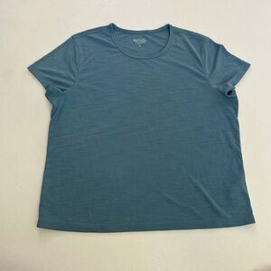 Athleta Blue Performance Tee Size M Lightweight Activewear Top